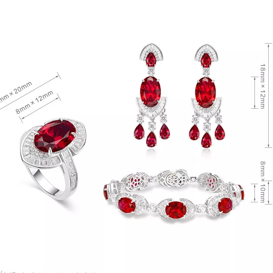培育紅寶石 4-21克拉安菲特裏忒套組 台北門市 客製化訂製白金 (紅寶石戒指 項鍊 耳墜  莫三比克  鴿血紅 緬甸 )