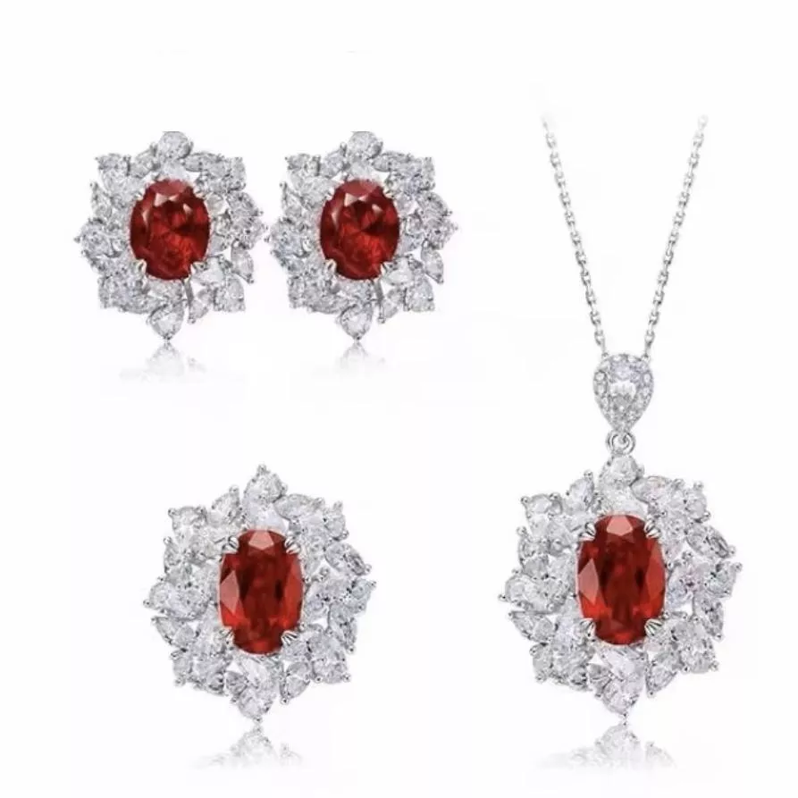 培育紅寶石 2.5-4克拉奧遜套組 台北門市 客製化訂製白金 (紅寶石戒指 項鍊 耳墜  莫三比克  鴿血紅 緬甸 )