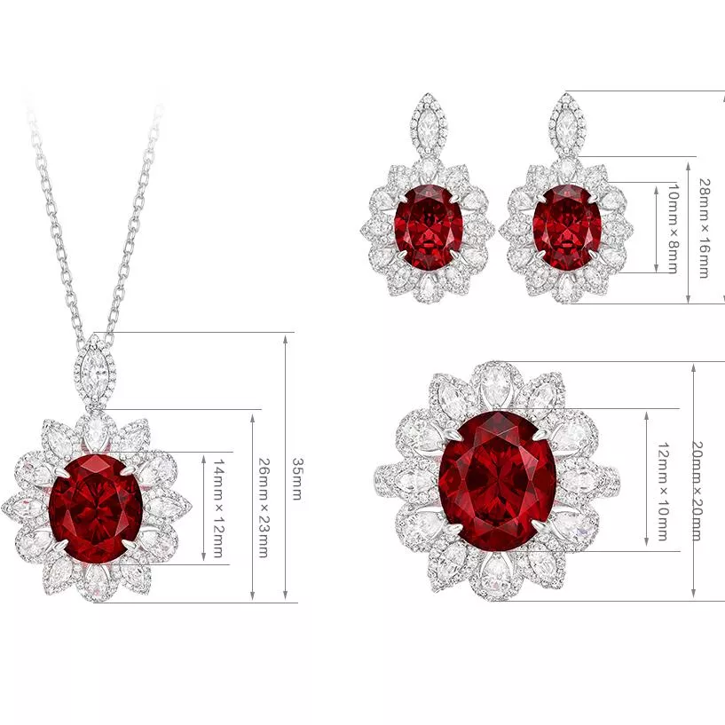 培育紅寶石 2.5-8克拉瑪門套組 台北門市 客製化訂製白金 (紅寶石戒指 項鍊 耳墜  莫三比克  鴿血紅 緬甸 )