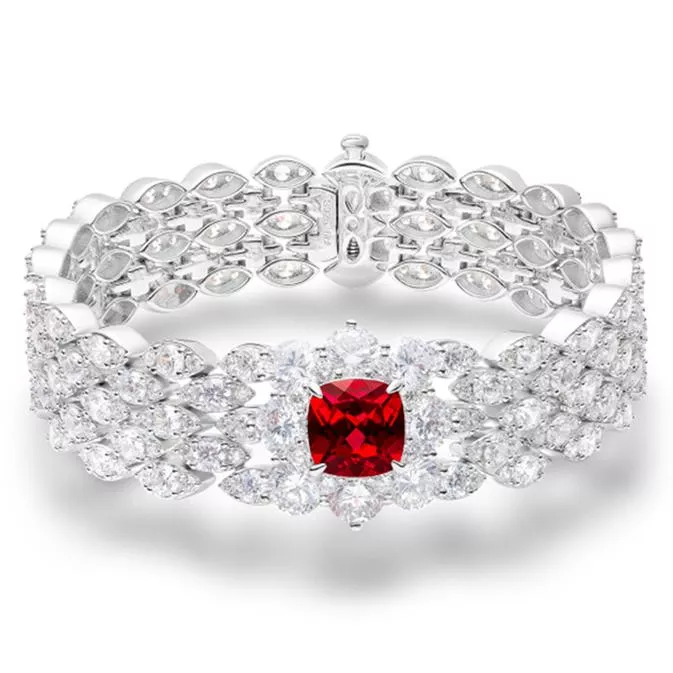 培育紅寶石 3.5克拉涅瑞伊得斯手鍊 台北門市 客製化訂製白金 (紅寶石手鍊 手環 手鍊  莫三比克  鴿血紅 緬甸 )