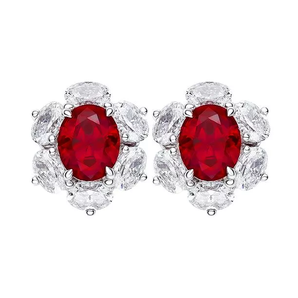 培育紅寶石 1.2克拉塔利亞耳環 台北門市 客製化訂製白金 (紅寶石耳環 耳墜 耳針 莫三比克 鴿血紅 緬甸 )