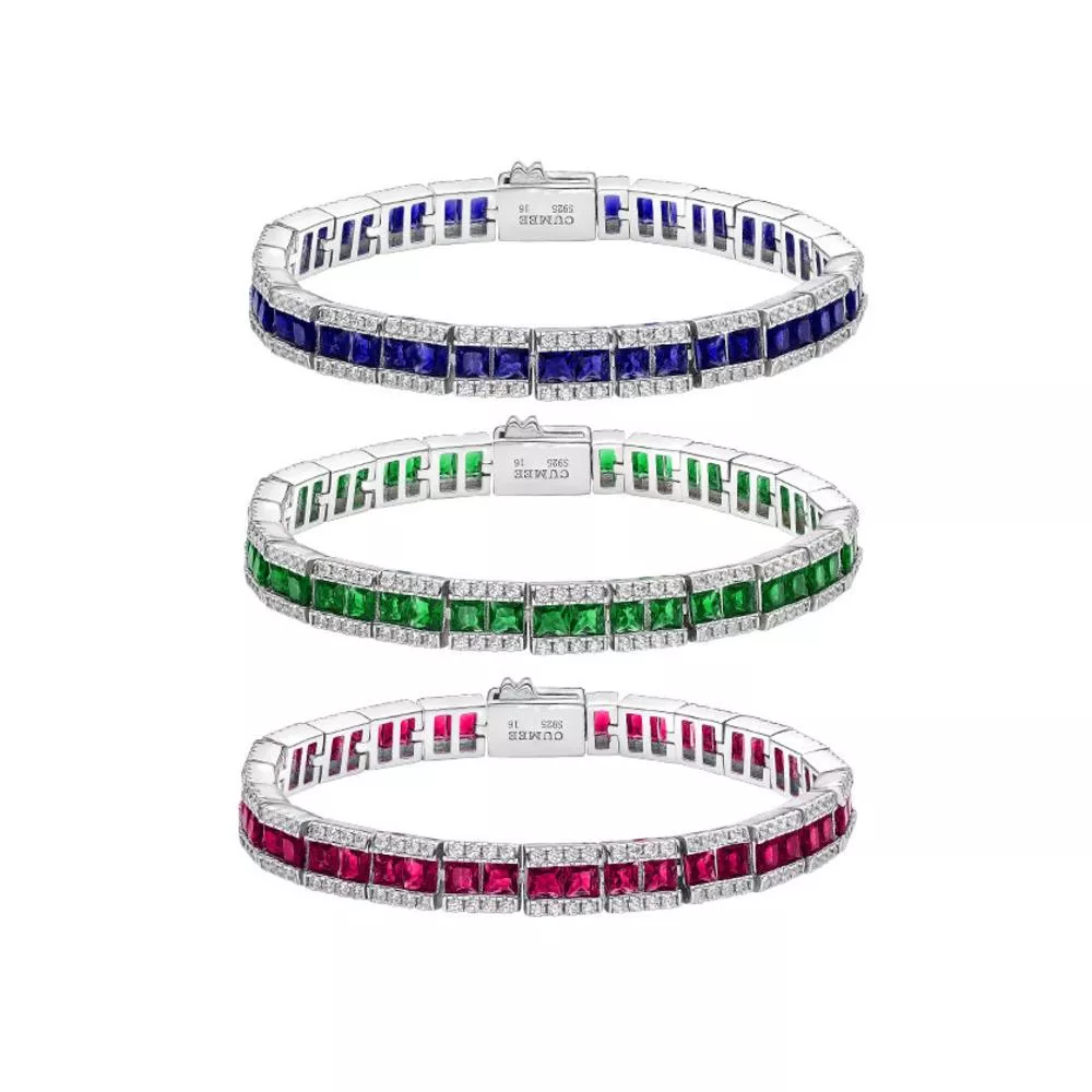 培育藍寶石 7.8克拉賽克麥特手鍊  台北門市 客製化訂製白金 (藍寶石戒指 吊墜 耳環 矢車菊  皇家蘭 斯里蘭卡 )