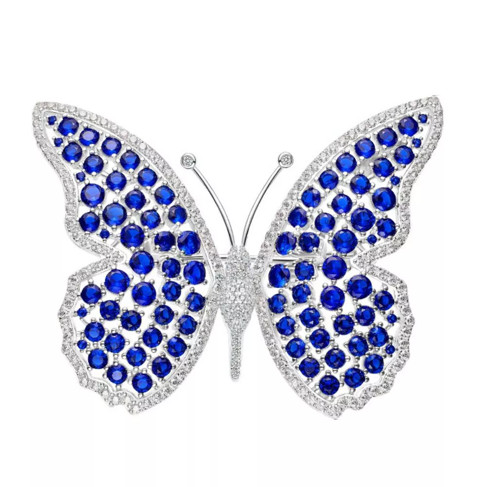 培育藍寶石 狄刻胸針 台北門市 客製化訂製白金 (藍寶石胸針 胸飾 別針 矢車菊  皇家蘭 斯里蘭卡 )