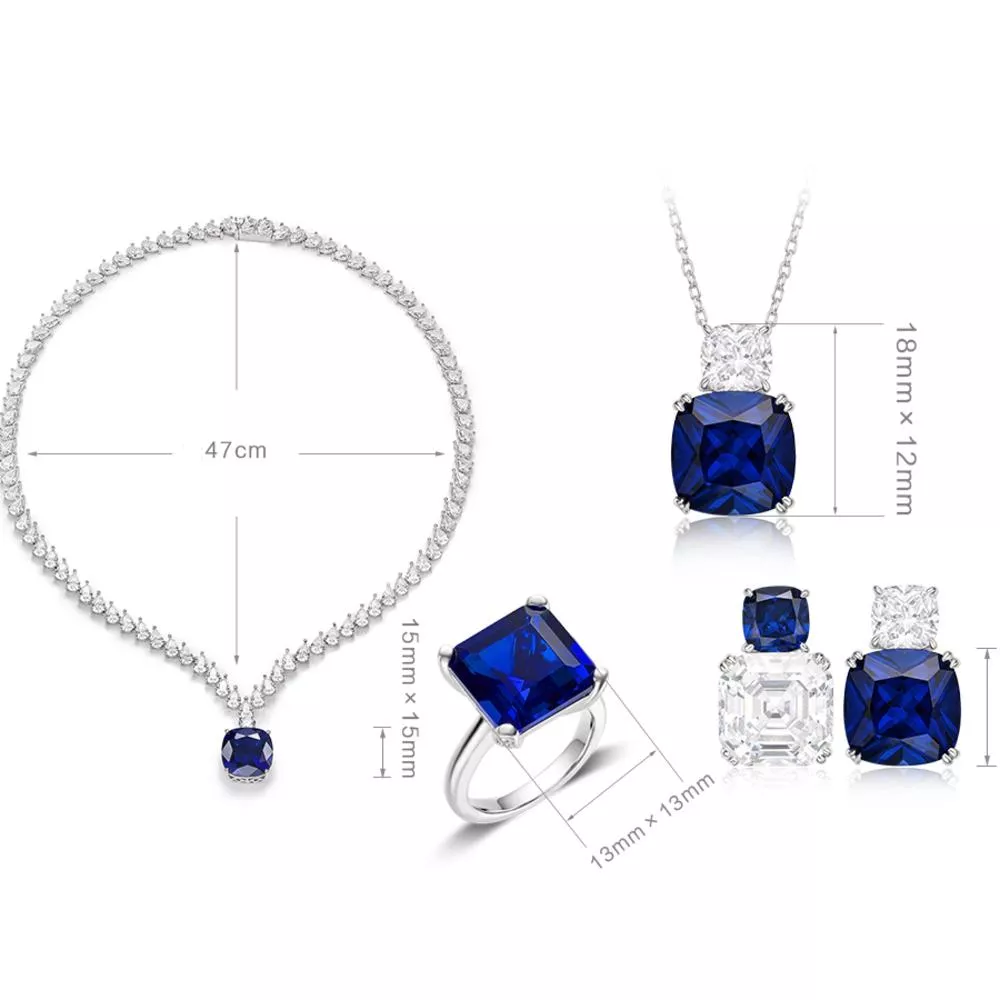 培育藍寶石 8-9克拉阿爾忒彌斯套組 台北門市 客製化訂製白金 (藍寶石戒指 吊墜 耳環 矢車菊  皇家蘭 斯里蘭卡 )