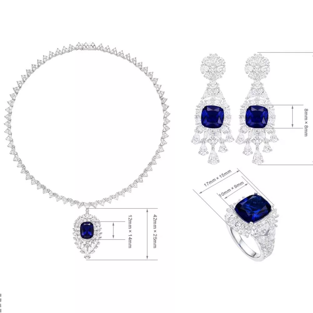 培育藍寶石 5-13.5克拉赫斯提亞套組 台北門市 客製化訂製白金 (藍寶石戒指 吊墜 耳環 矢車菊  皇家蘭 斯里蘭卡 )
