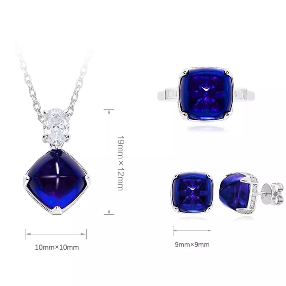 培育藍寶石 2.8-6克拉珀耳塞福涅套組 台北門市 客製化訂製白金 (藍寶石戒指 吊墜 耳環 矢車菊  皇家蘭 斯里蘭卡 )
