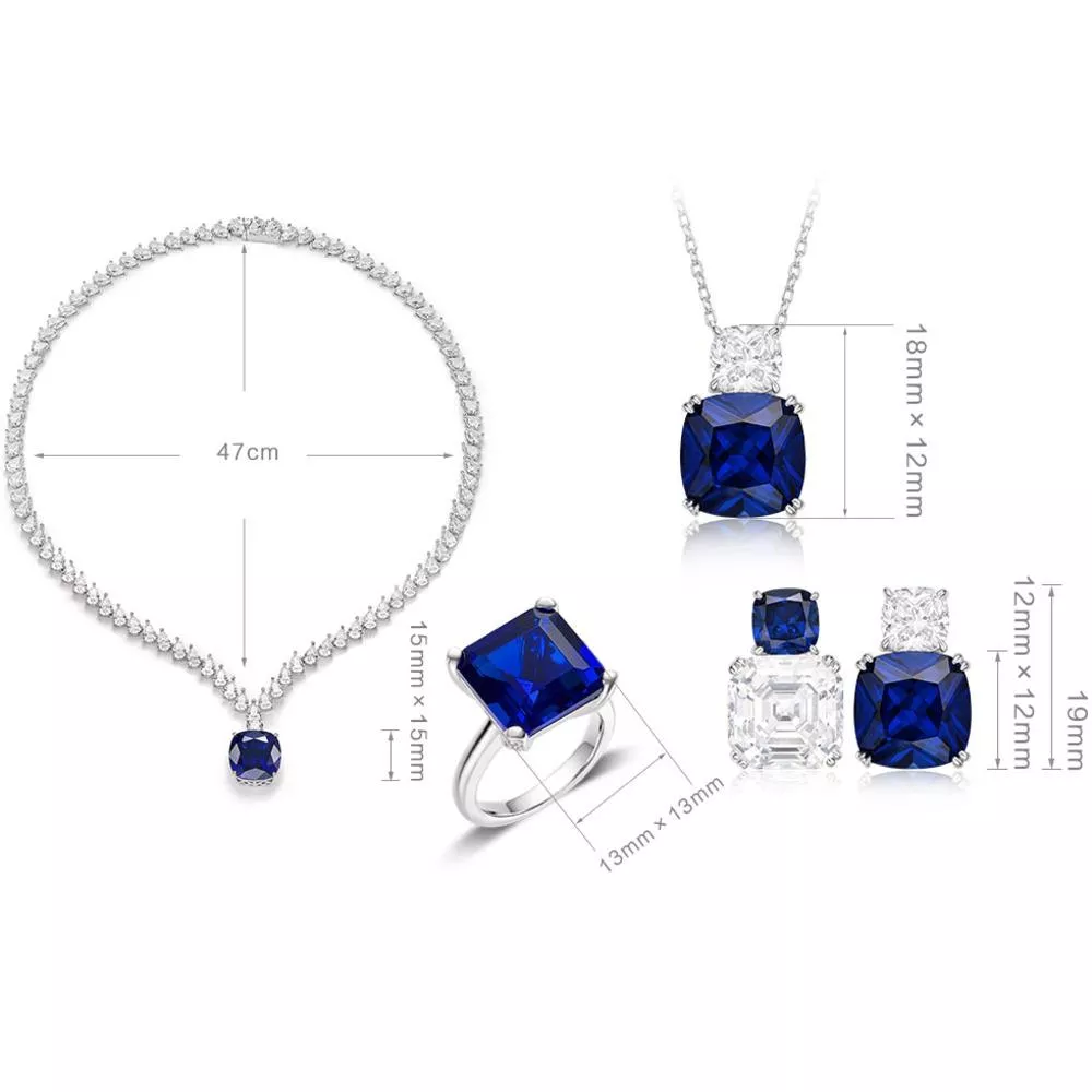 培育藍寶石 9-15.8克拉尼姬套組 台北門市 客製化訂製白金 (藍寶石戒指 吊墜 耳環 矢車菊  皇家蘭 斯里蘭卡 )