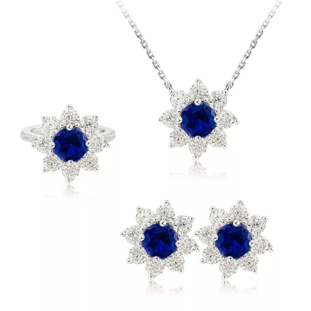培育藍寶石 0.5-1克拉斯卡蒂套組 台北門市 客製化訂製白金 (藍寶石戒指 吊墜 耳環 矢車菊  皇家蘭 斯里蘭卡 )