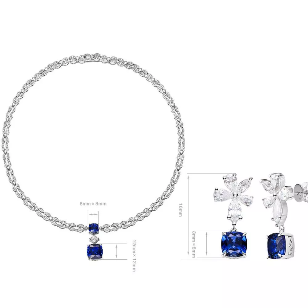 培育藍寶石 3.5-12.5克拉拉克什米套組 台北門市 客製化訂製白金 (藍寶石吊墜 耳環 矢車菊  皇家蘭 斯里蘭卡 )