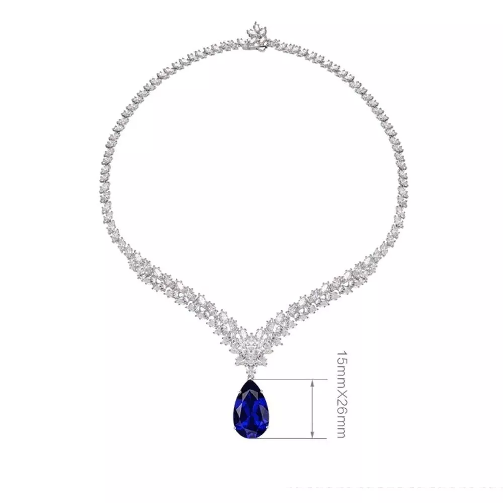 培育藍寶石 21克拉薇兒丹蒂項鍊 台北門市 客製化訂製白金 (藍寶石項鍊 鑽鍊 吊墜 矢車菊  皇家蘭 斯里蘭卡 )