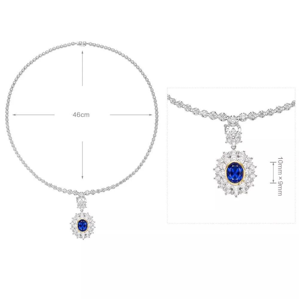 培育藍寶石 2.5克拉詩蔻蒂項鍊 台北門市 客製化訂製白金 (藍寶石項鍊 鑽鍊 吊墜 矢車菊  皇家蘭 斯里蘭卡 )