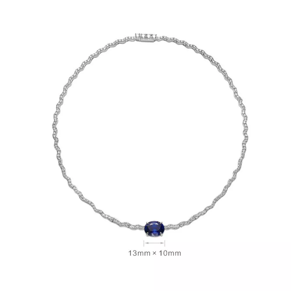 培育藍寶石 5.5克拉摩莉甘項鍊 台北門市 客製化訂製白金 (藍寶石項鍊 鑽鍊 吊墜 矢車菊  皇家蘭 斯里蘭卡 )