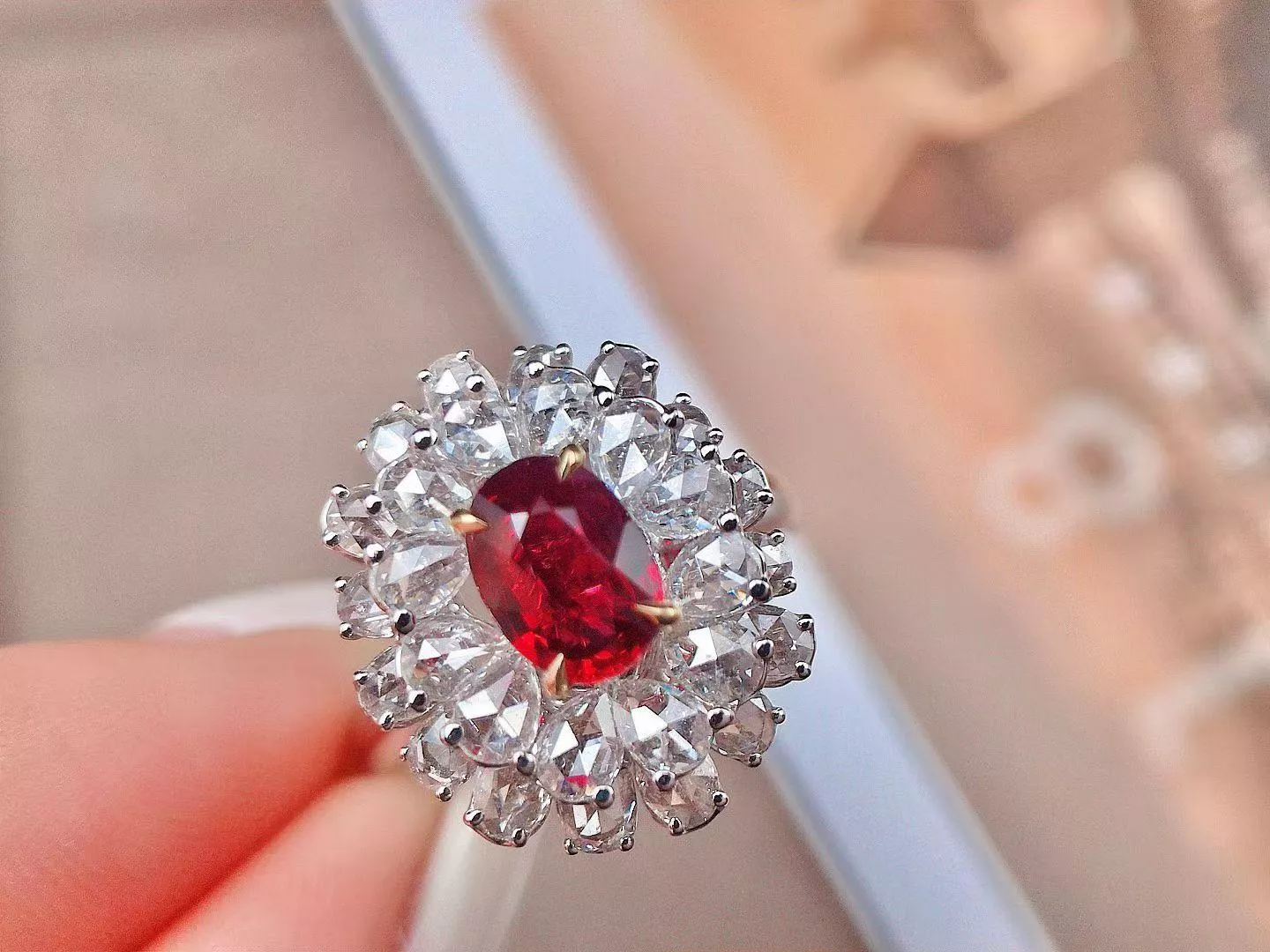 無燒鴿血紅寶石兩用款  1.03克拉 18k金配鑲 1.334克拉鑽石 台北門市 CG-720