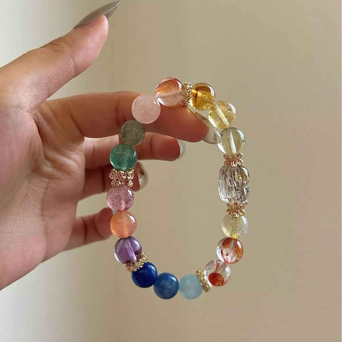 水晶手鍊 天然水晶 多寶彩虹黑金 貔貅 客製化訂製 桃花 轉運 姻緣 招財