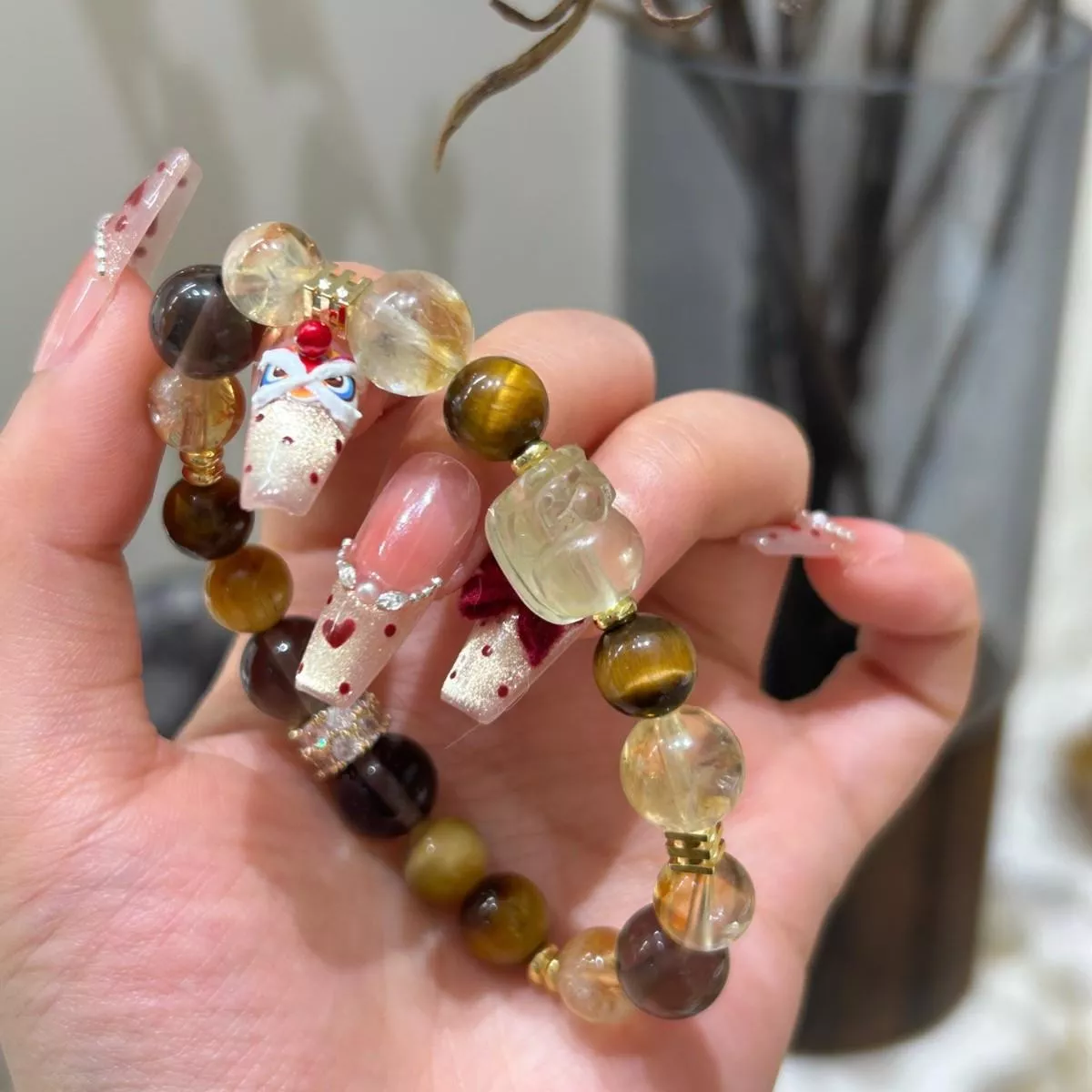 水晶手鍊 天然水晶 黃塔晶 虎眼石 冰曜檸檬晶 客製化訂製 桃花 轉運 姻緣 招財