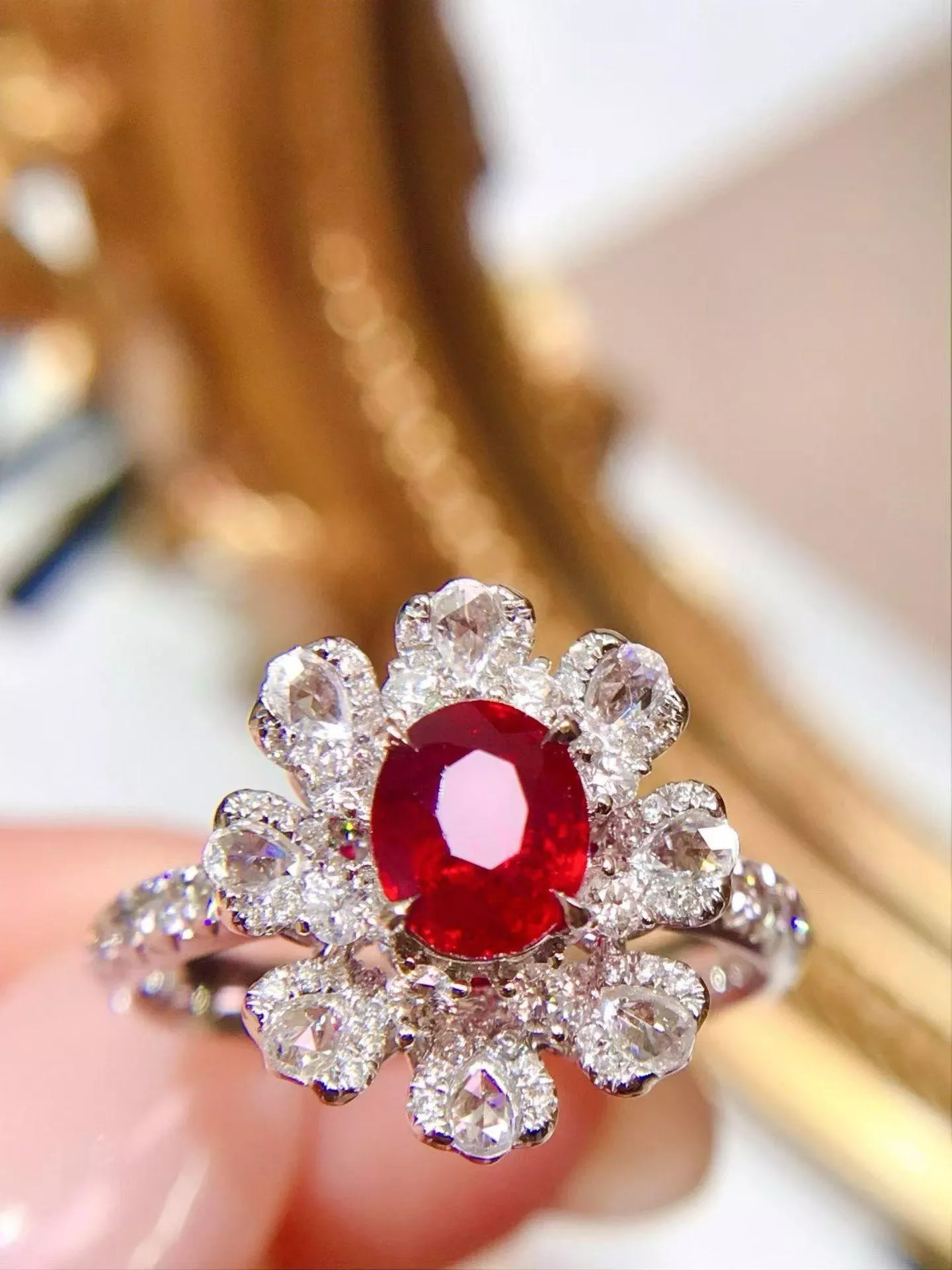 AIGS 無燒紅寶石戒指  1.04克拉 18k金配鑲 0.7克拉鑽石 台北門市 CG-778