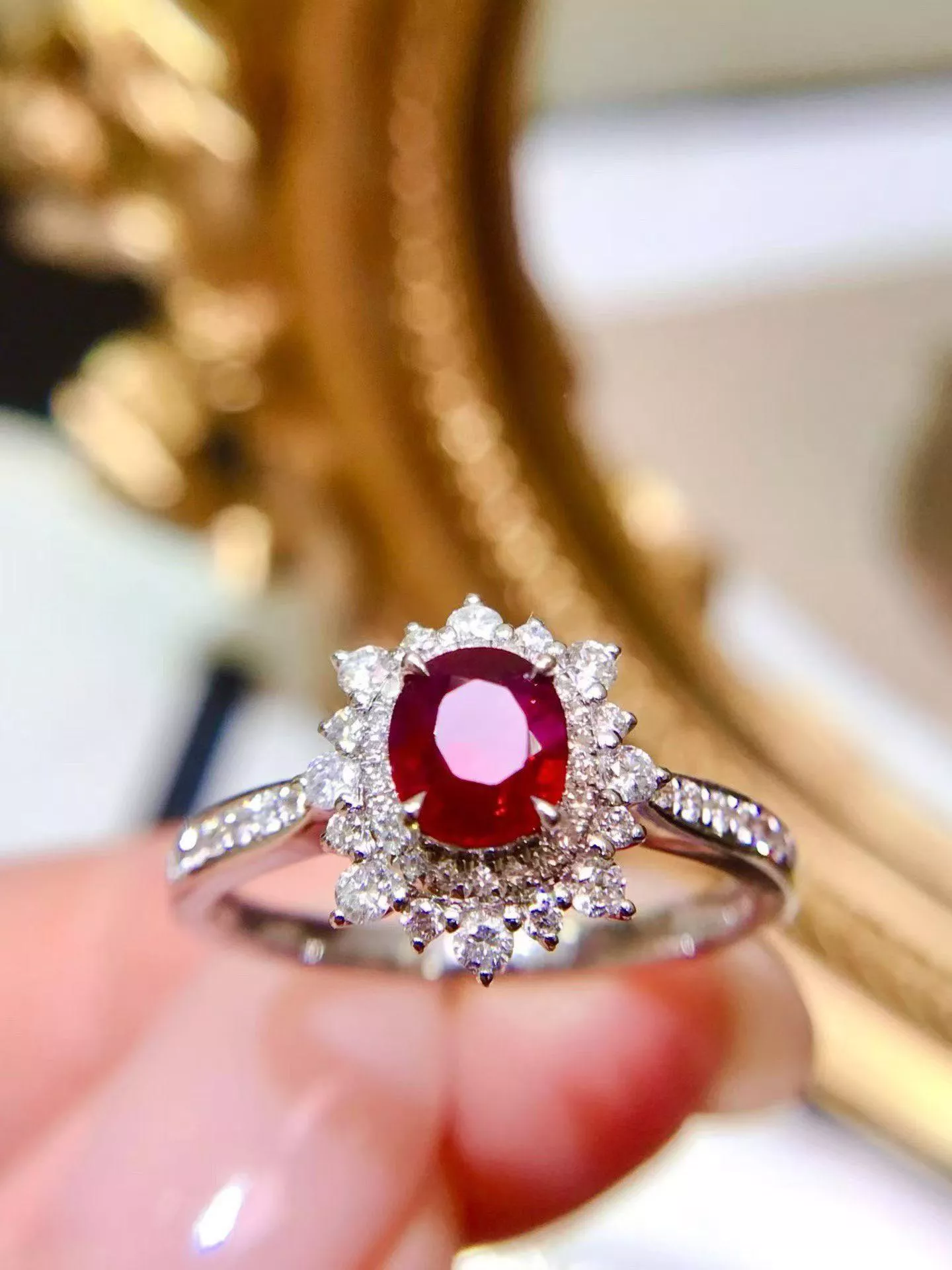 無燒紅寶石戒指  0.7克拉 18k金配鑲 0.48克拉鑽石 台北門市 CG-836