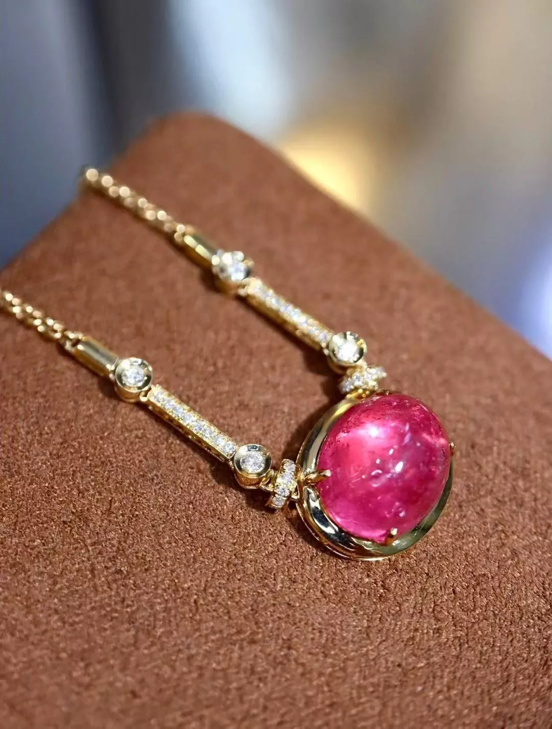 紅寶石項鍊  3.63克拉 18k金配鑲 0.146克拉鑽石 台北門市 CG-858