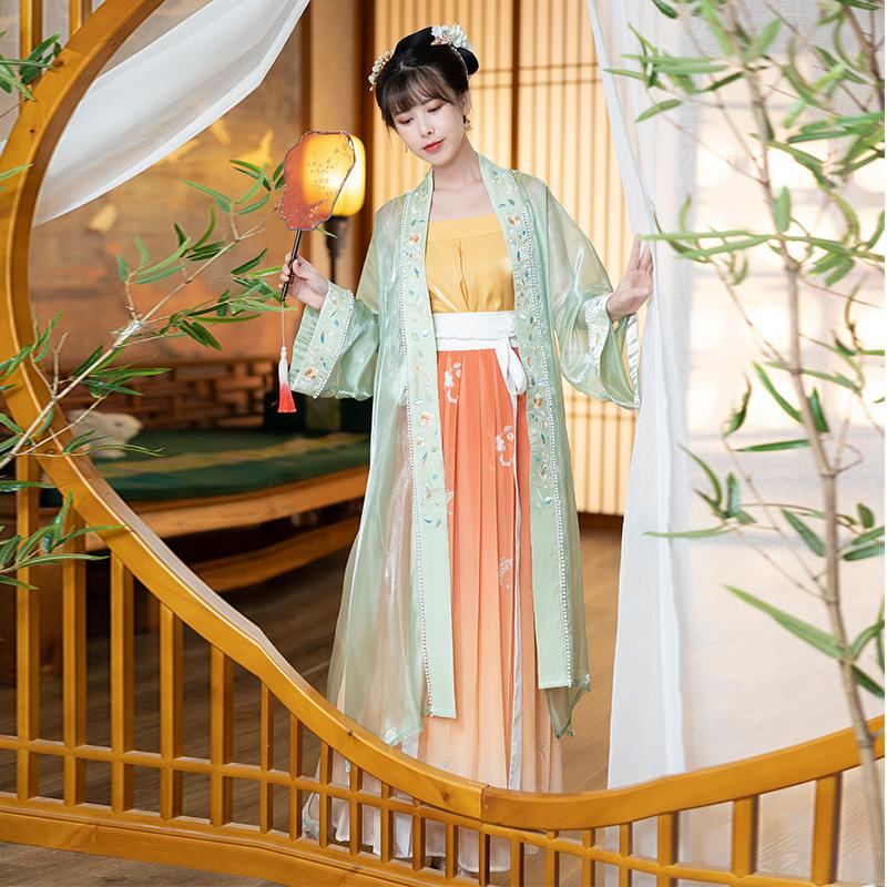 【金釵鬥．綠】宋制一片式齊腰裙漢服 茗伶尚品夏末原創