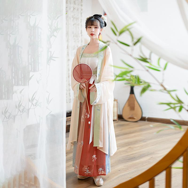 【金釵鬥．杏】宋制一片式齊腰裙漢服 茗伶尚品夏末原創