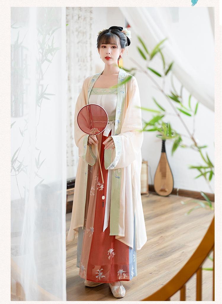 【金釵鬥．杏】宋制一片式齊腰裙漢服 茗伶尚品夏末原創
