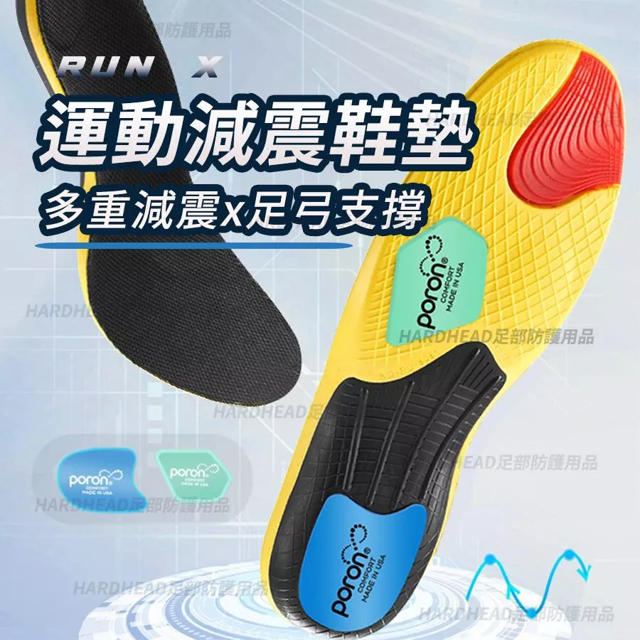 【運動減震鞋墊】F8 中足弓 支撐 多重減震 Poron PU 高彈 運動 鞋墊