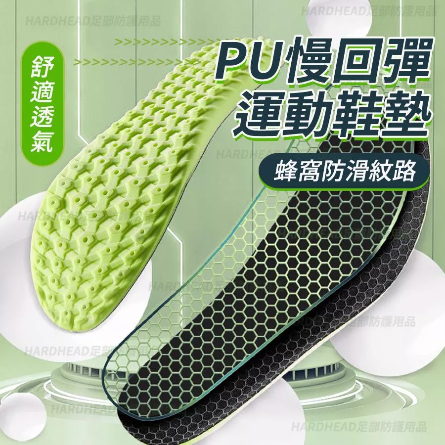 【PU慢回彈運動鞋墊】F14 中足弓 止滑 透氣不悶腳 軟彈 減震 舒適 運動 鞋墊