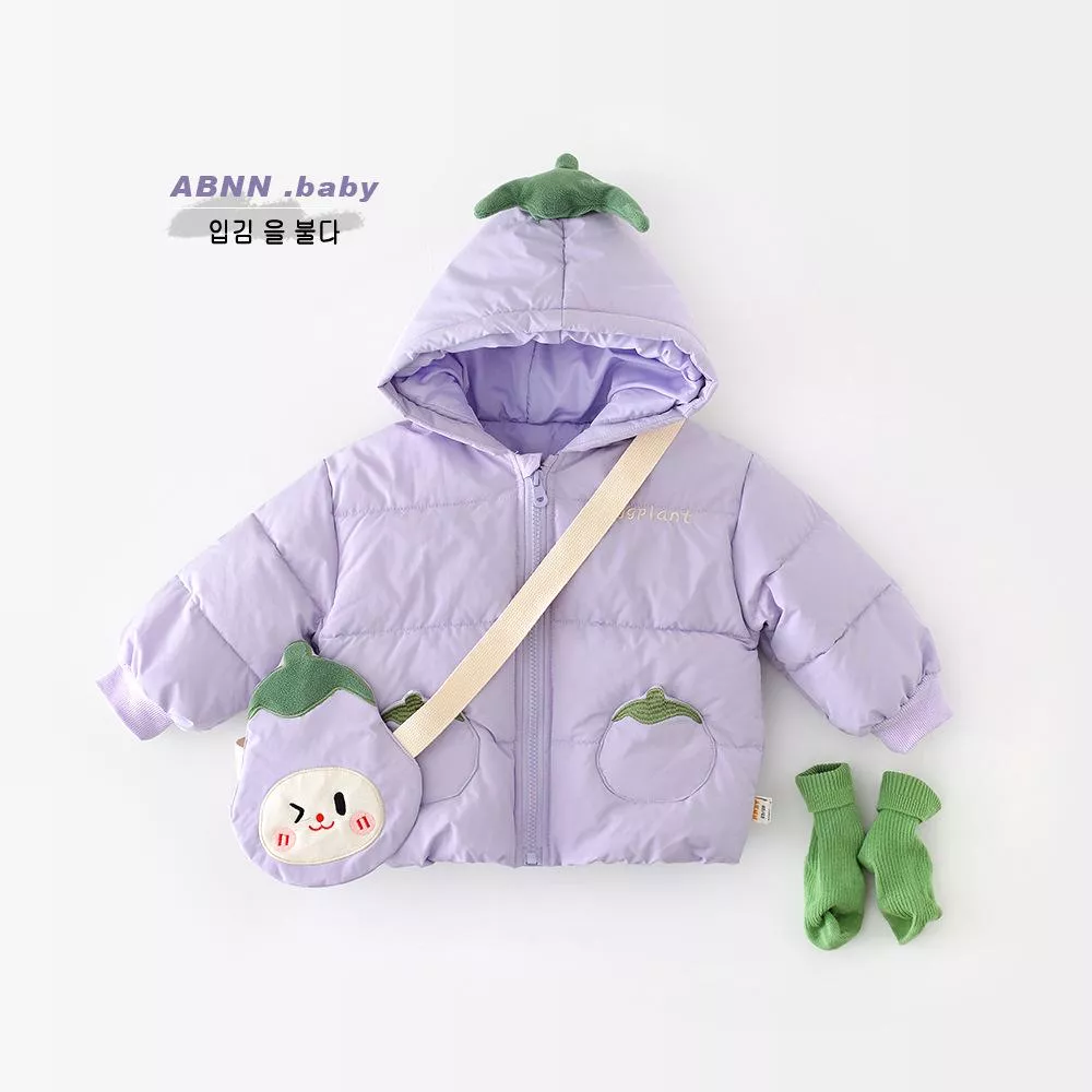 茄子茄子鋪棉連帽外套