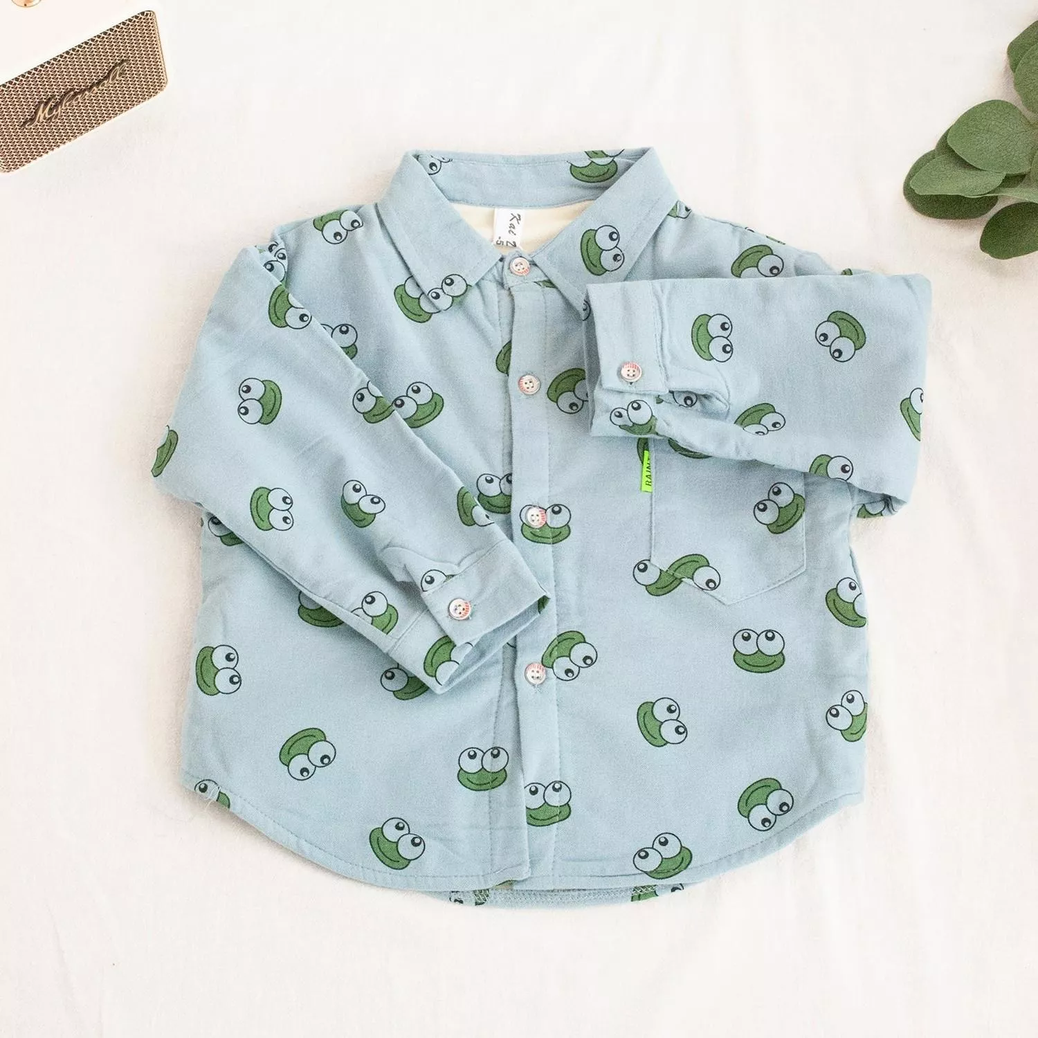 青蛙加絨襯衫外套(藍)