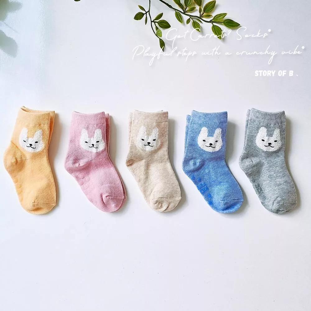 🇰🇷 小兔彩色襪-5入