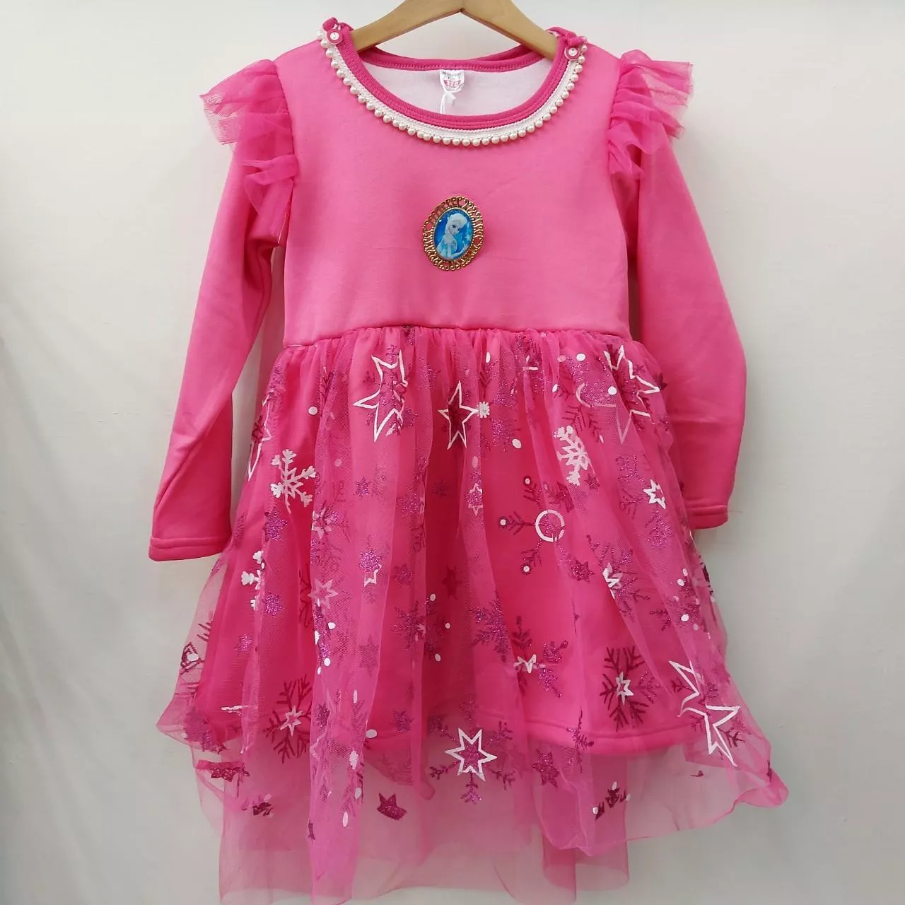 特價現貨 艾莎公主洋裝附披肩(桃紅)