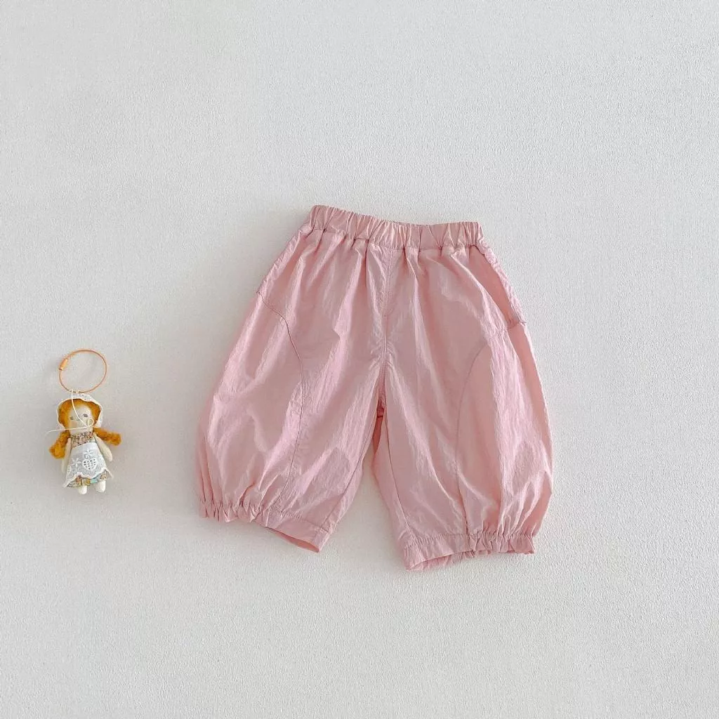 純色拼接休閒褲