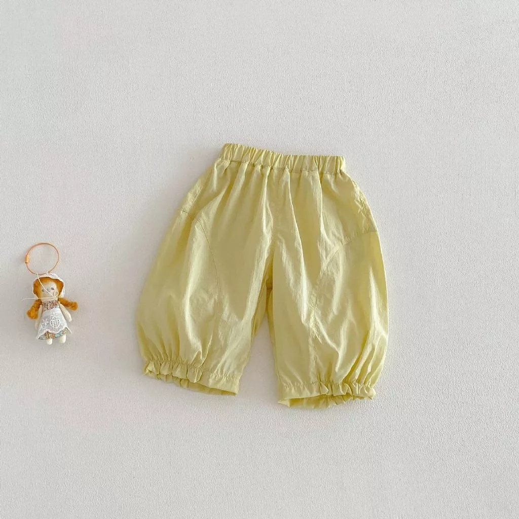 純色拼接休閒褲