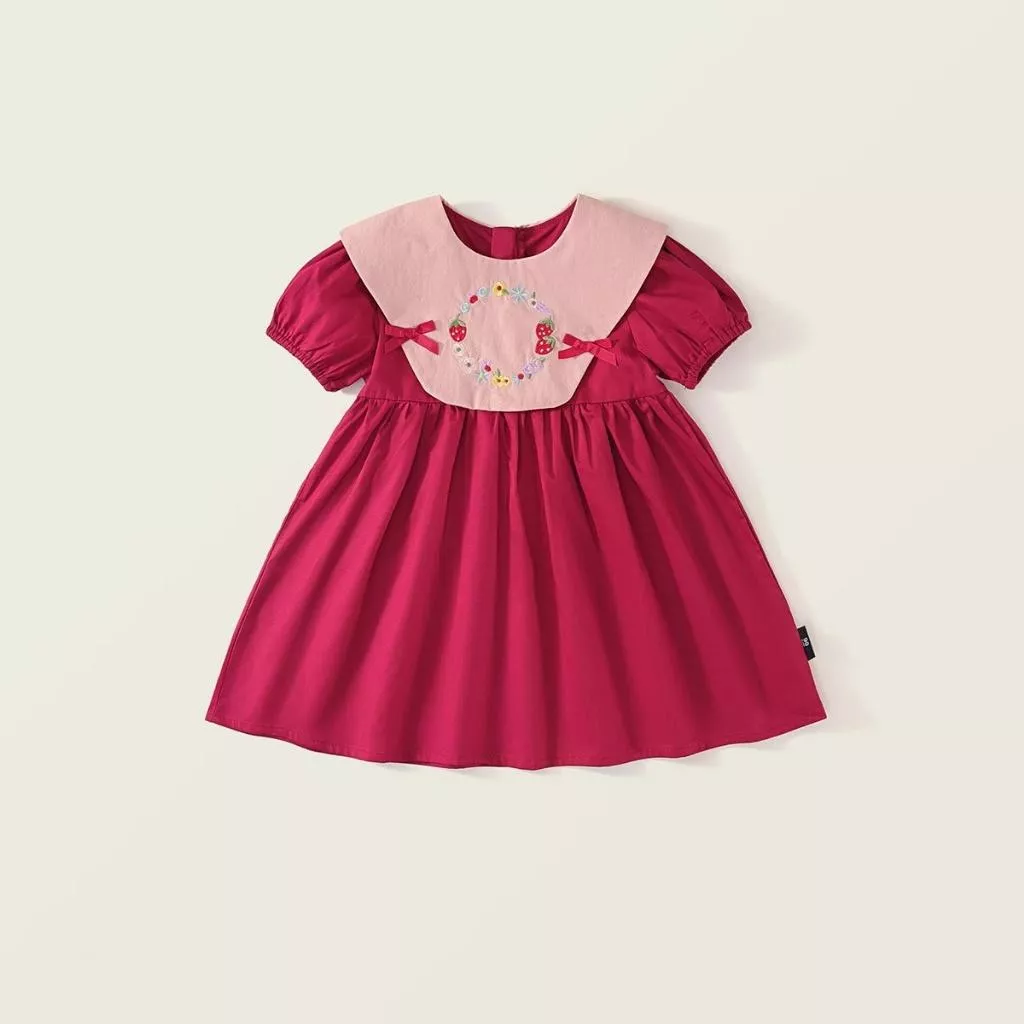 草莓刺繡連衣裙