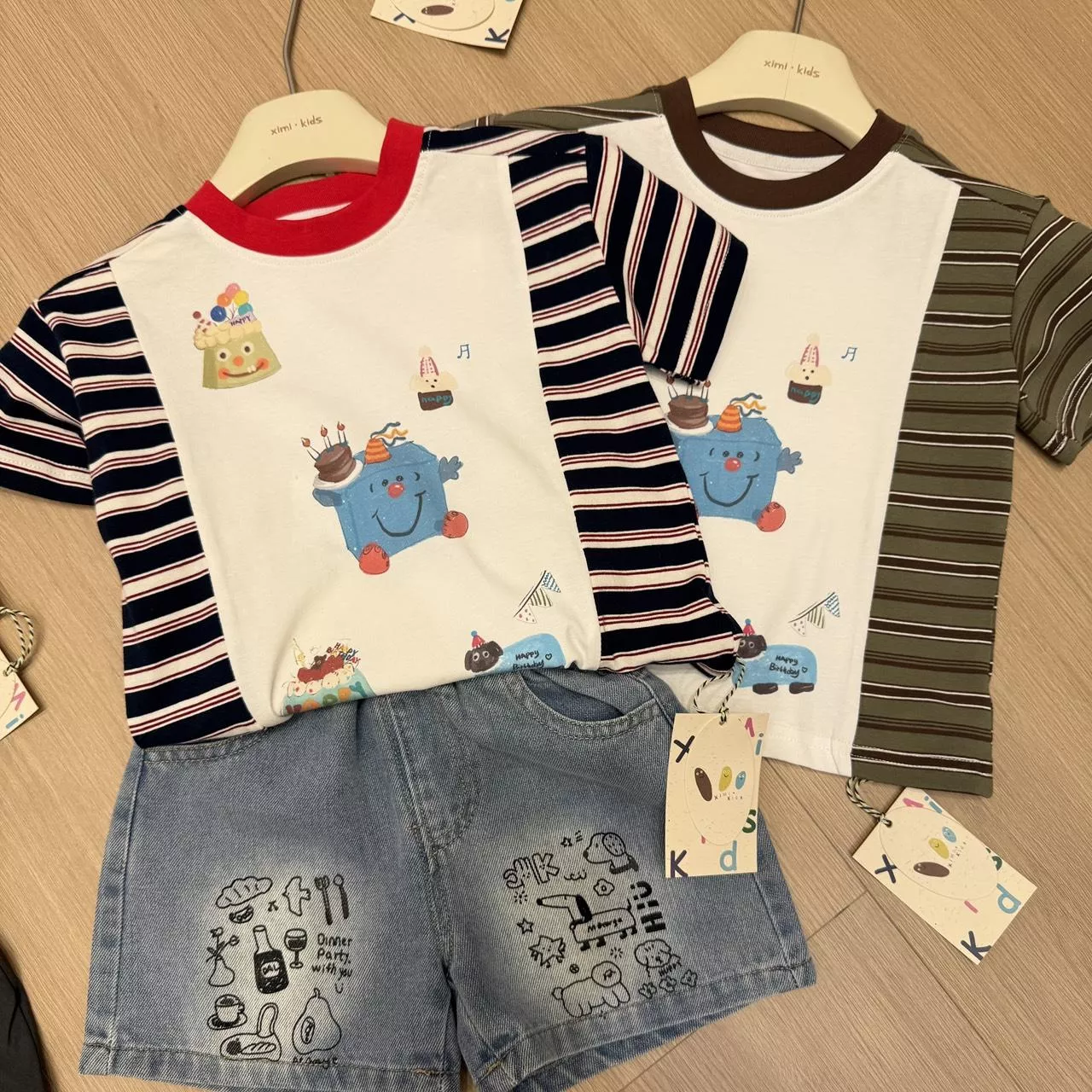 蛋糕條紋短袖上衣