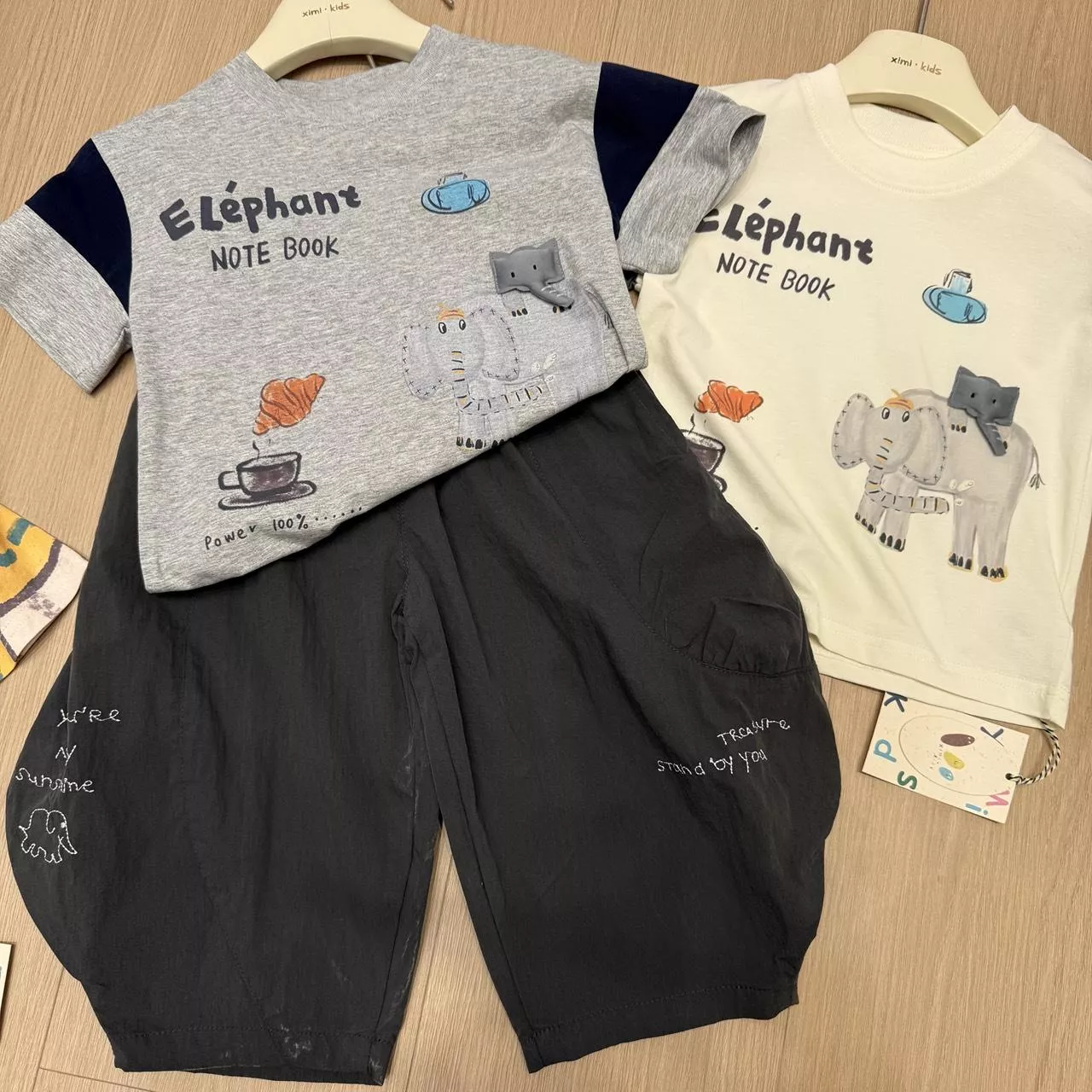 拼接大象短袖上衣-2色