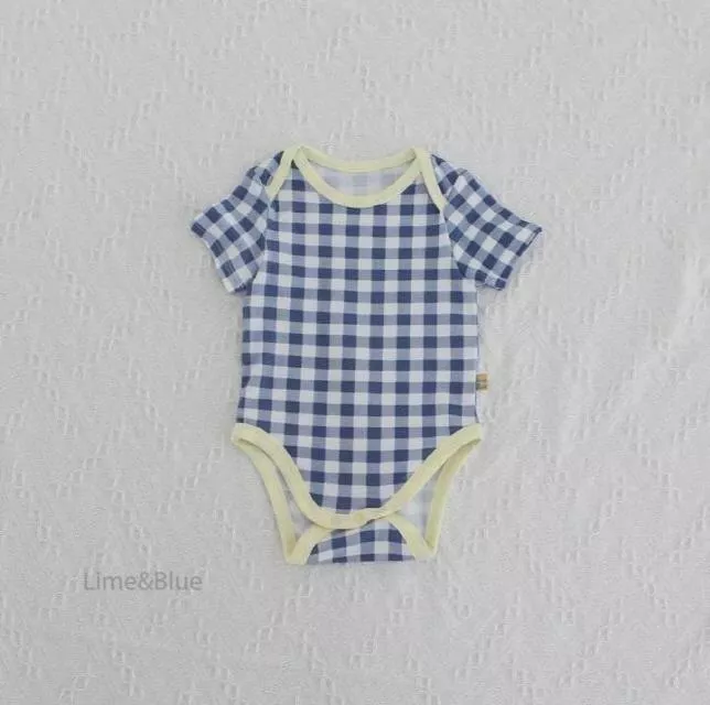 🇰🇷格紋短袖包屁衣