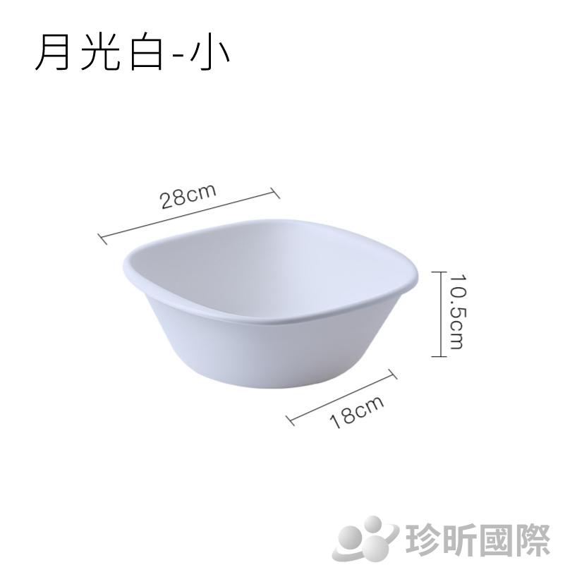 JS LIFE【珍昕】簡約風家用臉盆 3款可選 大 中 小 3色隨機出貨 淡藍 白 粉紅 洗臉盆 洗菜盆 搓衣盆