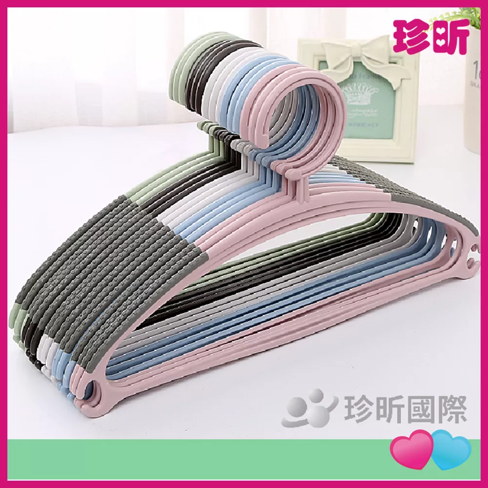 JS LIFE【珍昕】 5入組 加厚無痕肩寬衣架 兩款可選 顏色隨機 長約41.5 寬約23.5cm 長約30 寬約17cm 無痕衣架
