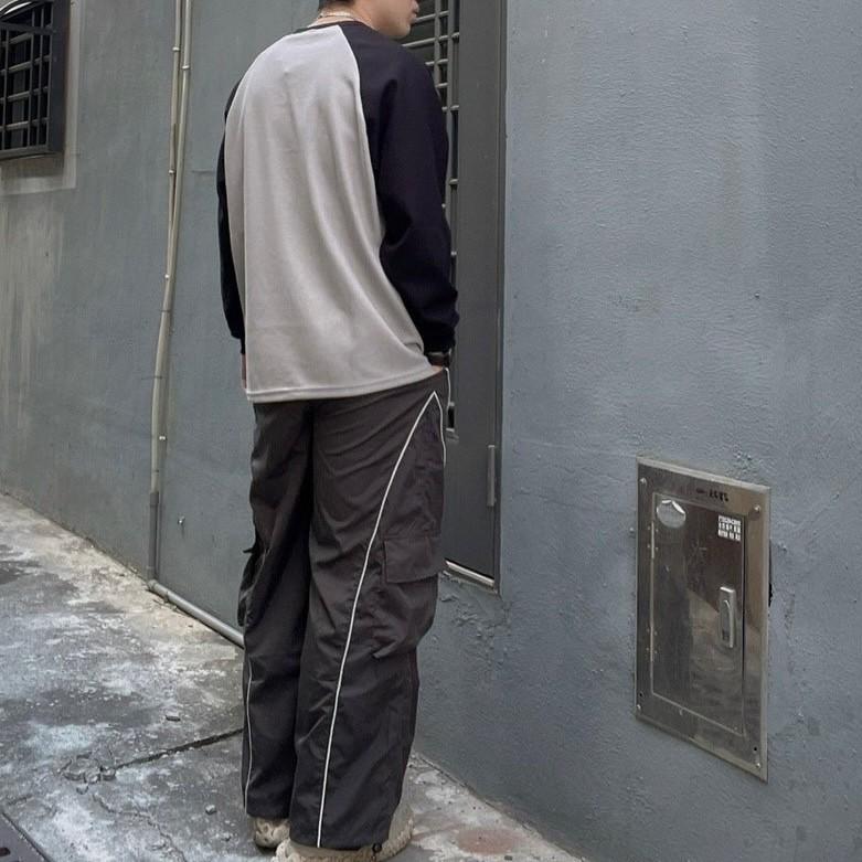 撞色華夫格薄款衛衣