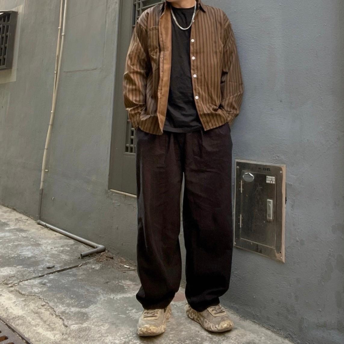 復古工裝條紋襯衫