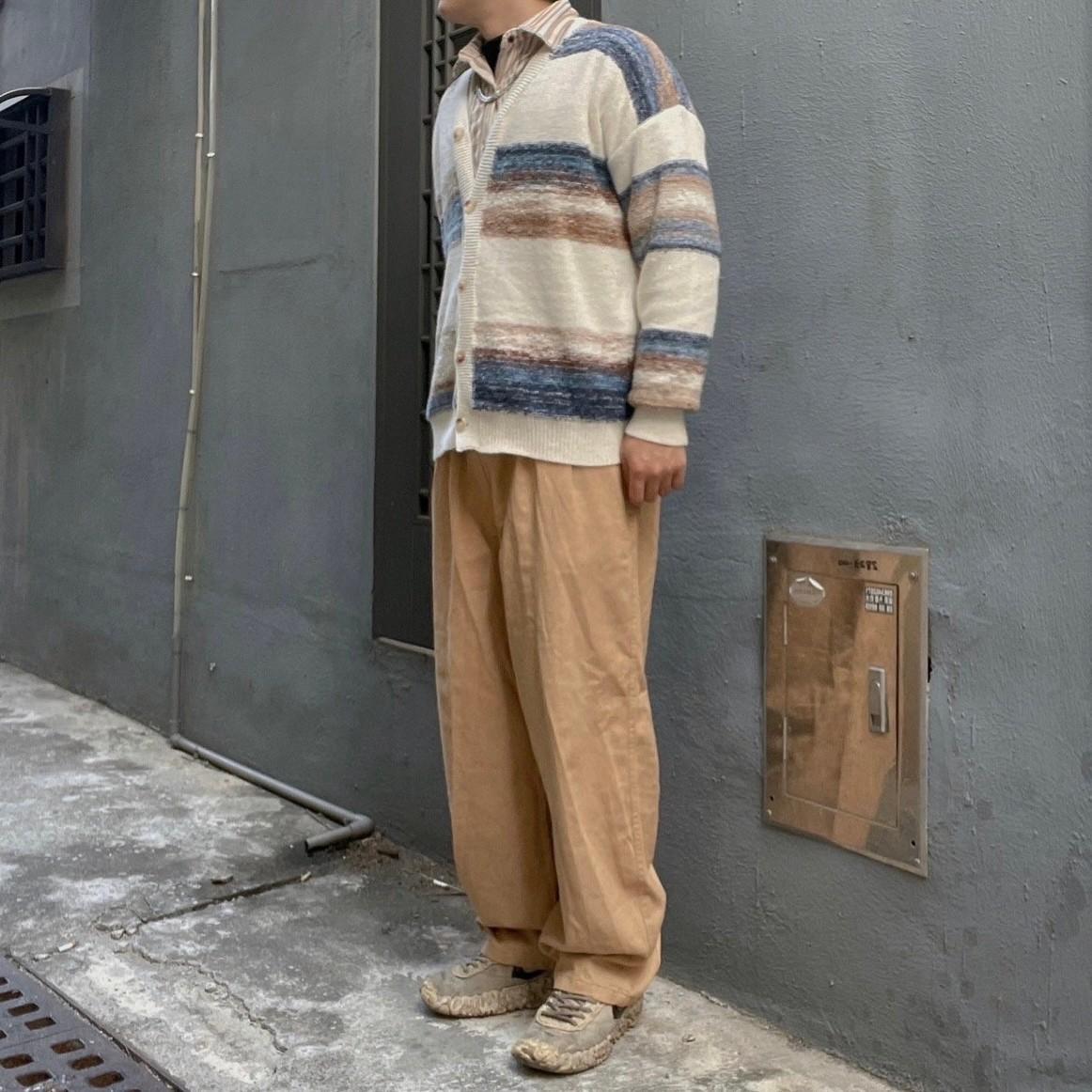 秋冬條紋開衫毛衣外套