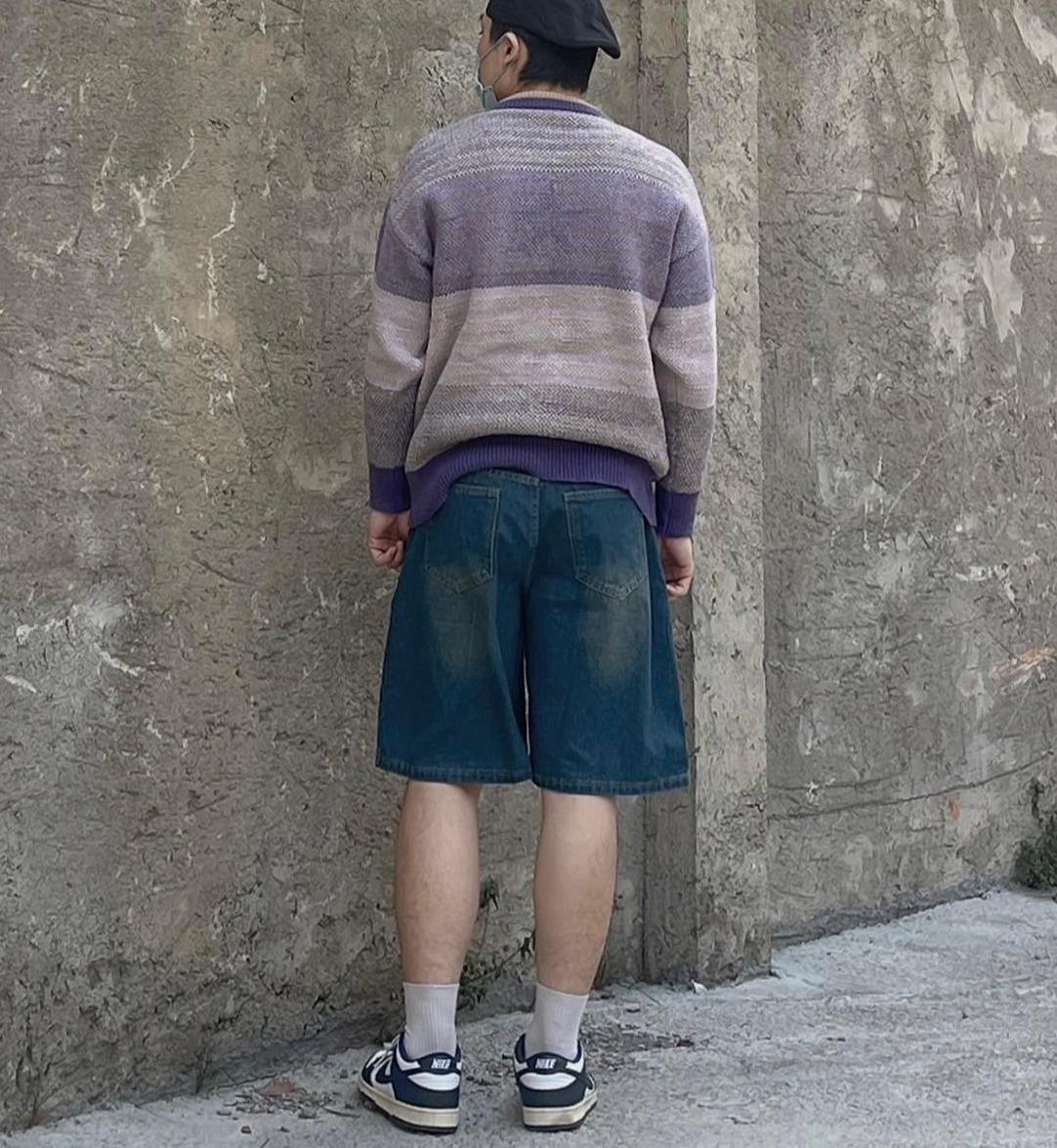 紫色扎染毛衣