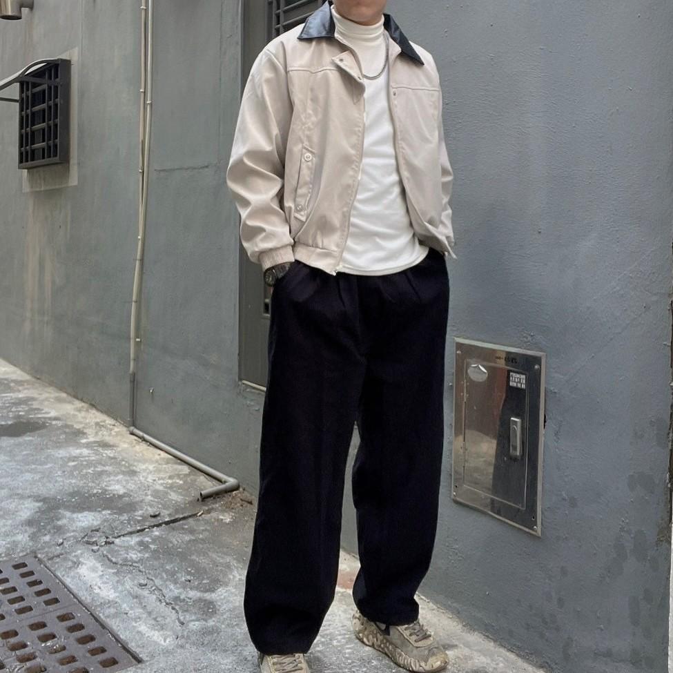 拼接PU皮革夾克