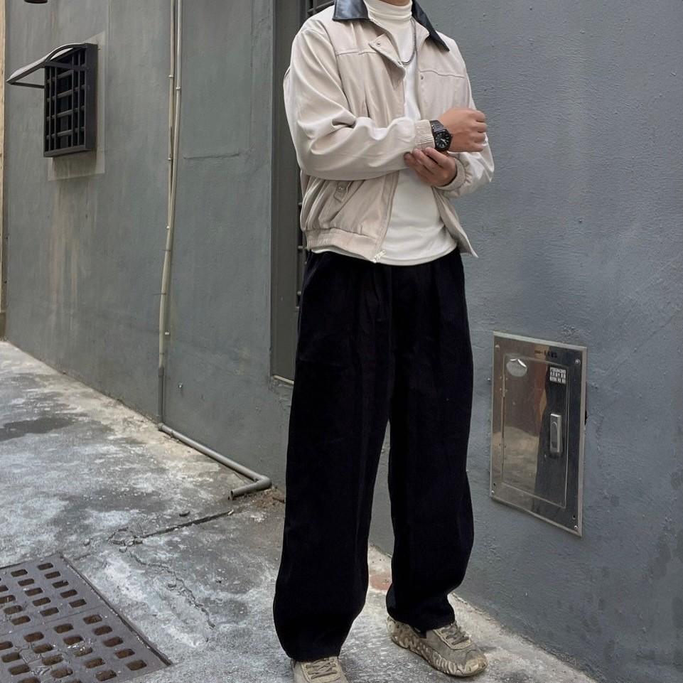拼接PU皮革夾克