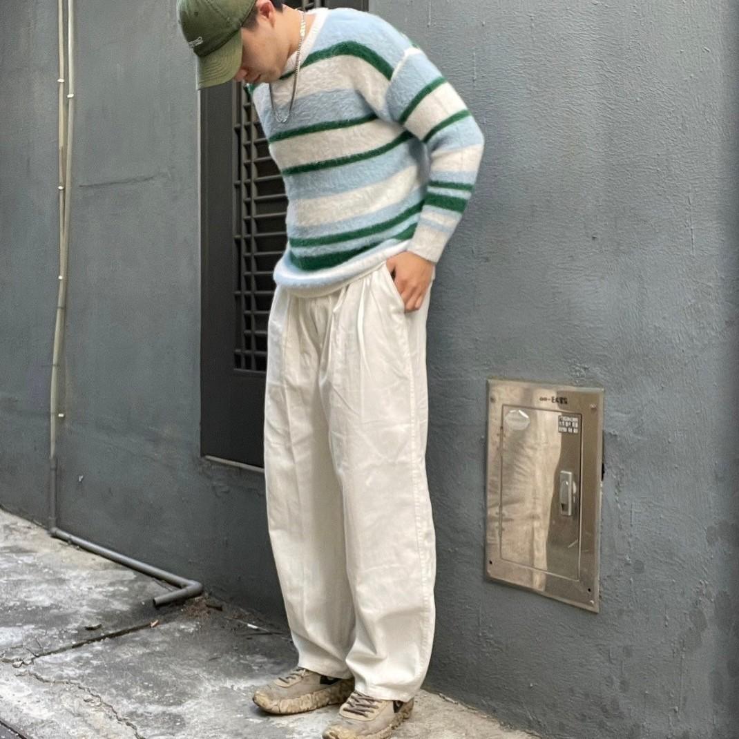 條紋綠色毛毛衣
