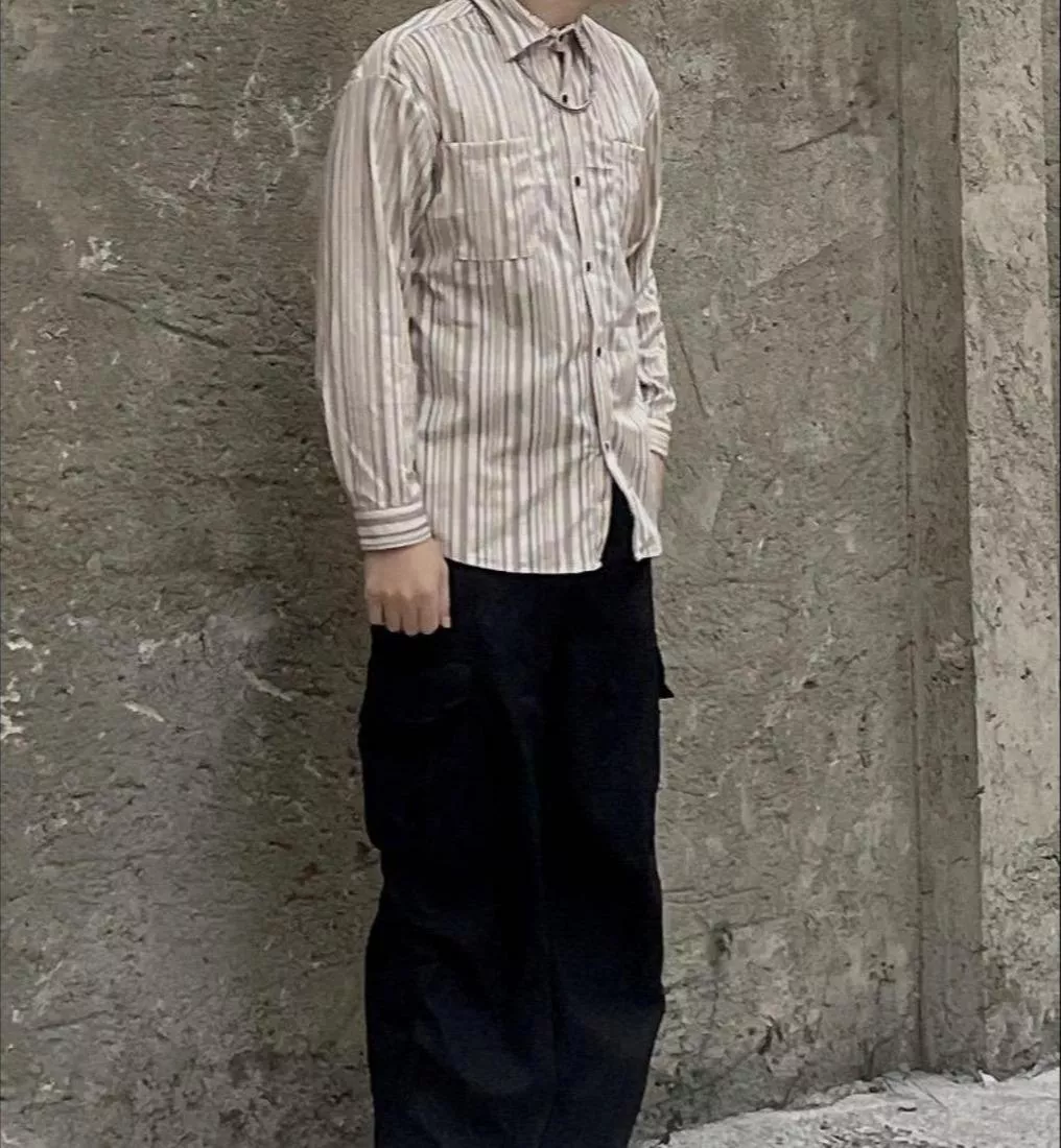 復古工裝條紋襯衫