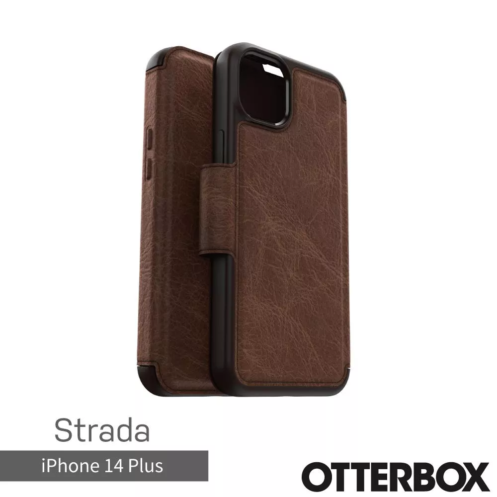 OtterBox iPhone 14 Plus Strada步道者系列真皮掀蓋保護殼