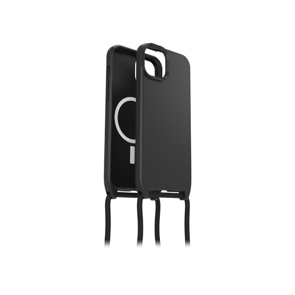 【OtterBox】OtterBox  iPhone 15 Plus 6.7吋 ReactNecklace 簡約掛繩輕透防摔殼(黑)