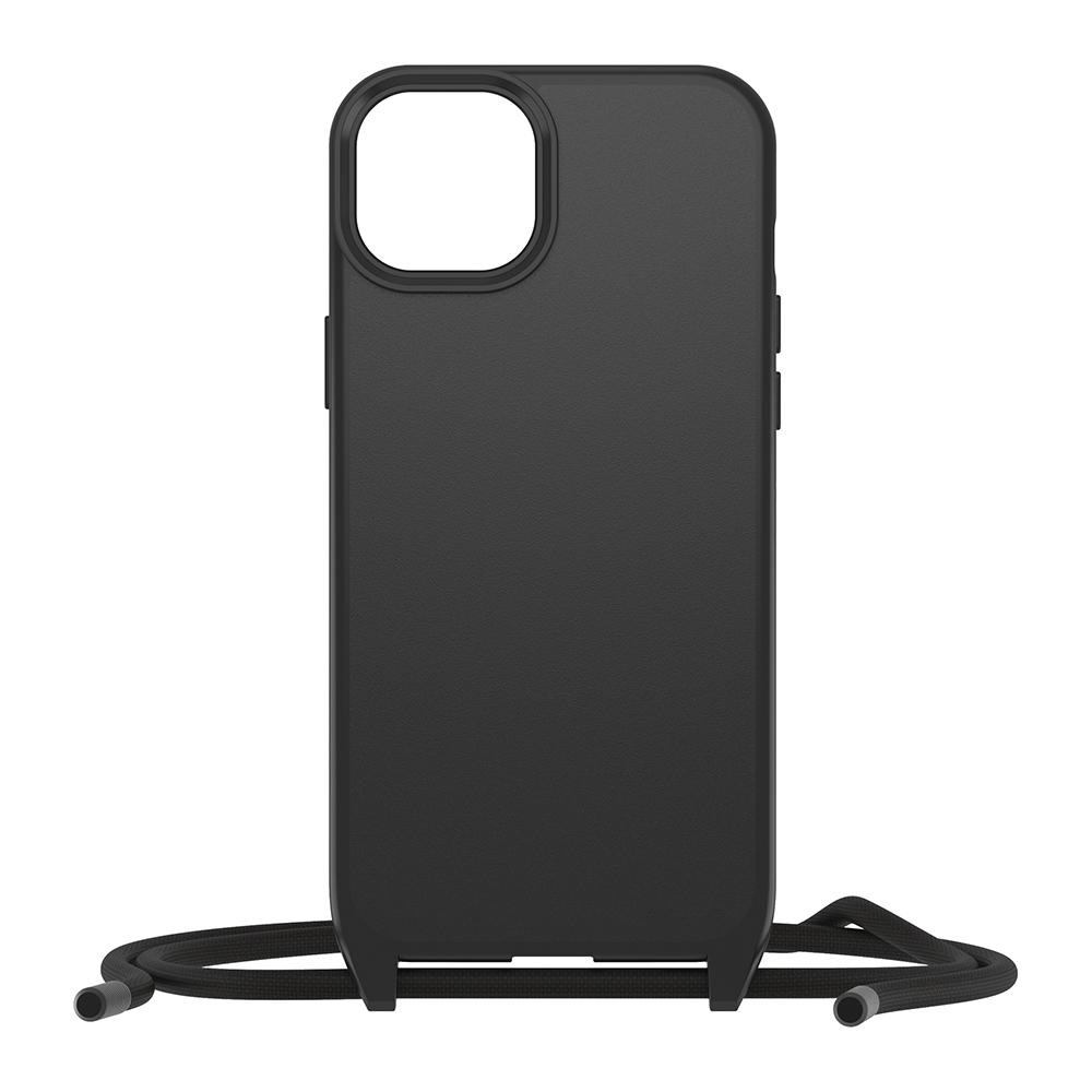 【OtterBox】OtterBox  iPhone 15 Plus 6.7吋 ReactNecklace 簡約掛繩輕透防摔殼(黑)